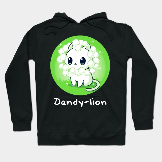 Dandylion - Cute Trendy Funny Cat  Kitten Animal  Lover Quote Artwork Hoodie by LazyMice